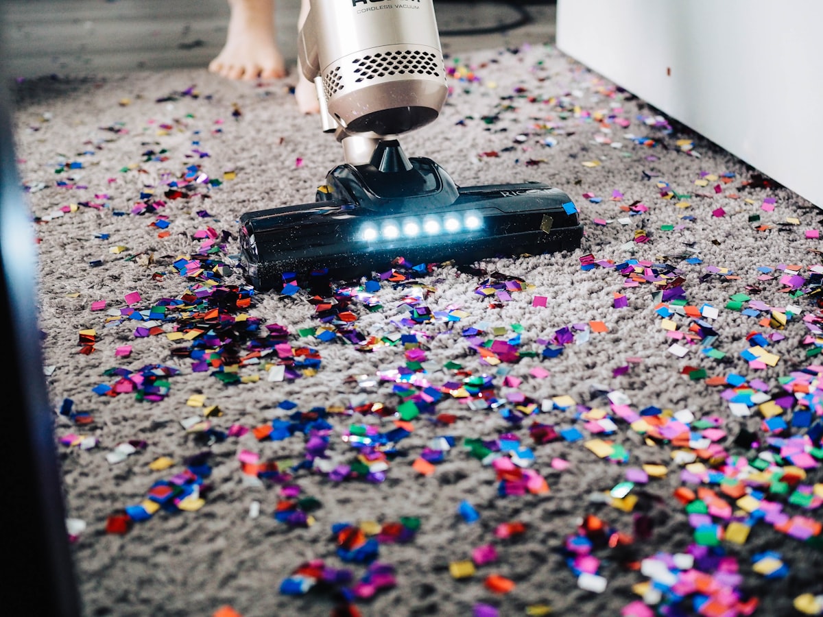 Vacuum and cleaning tools on a test floor